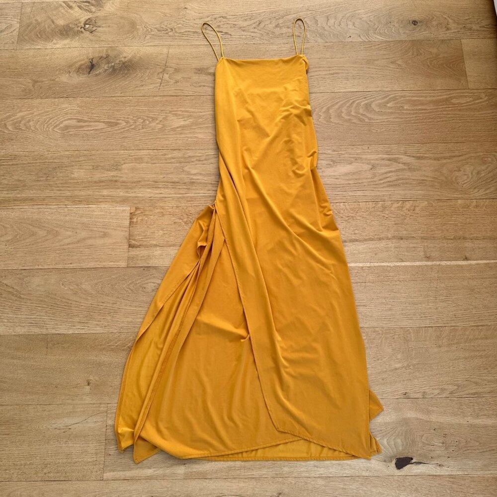 Zara - Sleeveless Layered Maxi Dress in Yellow